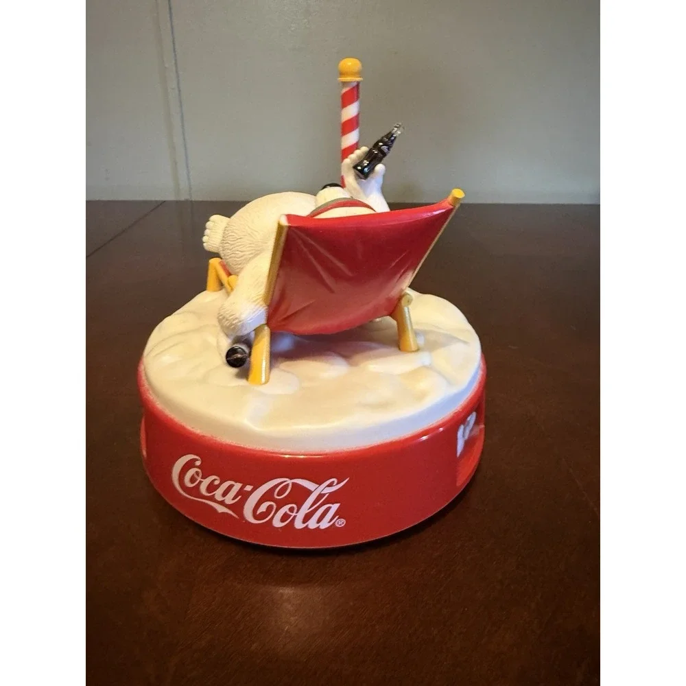 Vintage 1995‎ Coca-Cola Polar Bear Musical Alarm Clock Nostalgic Read
